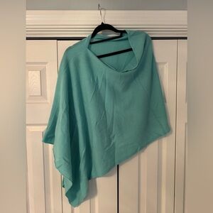Teal Cashmere Poncho Shawl